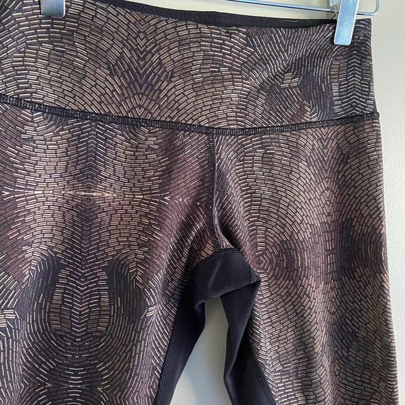 Lululemon Wunder Under Crop II Golden Goddess Cashew Multi Black Size 4 W6E33S - Picture 4 of 6